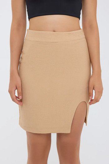 Hiccup High Waist Slit Seamless Skirt
