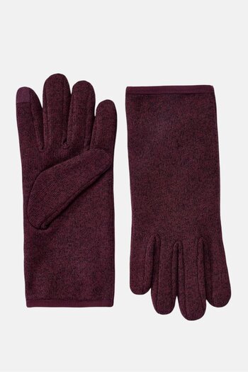 Tchibo Women Knitted Fleece Gloves, Maroon