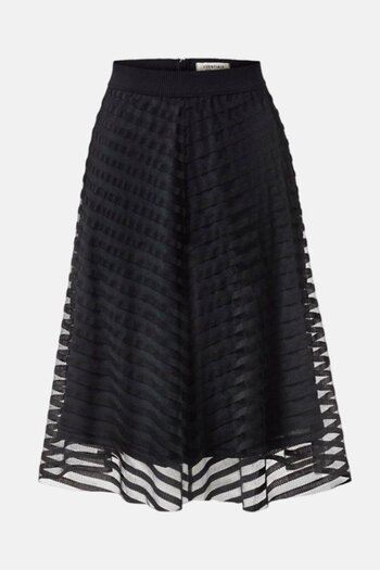 Tchibo Women Mesh Midi Skirt, Black