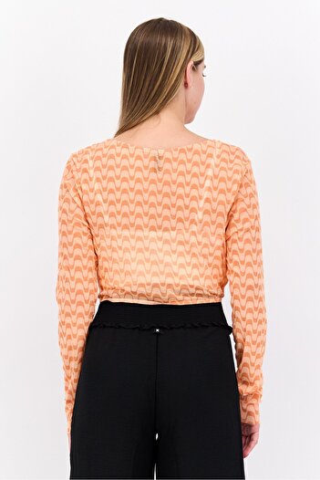 Dippin' Daisy's Women Abstract Mesh Top Beachwear, Orange
