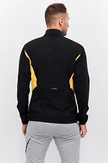Puma Men Half Zipper Long Sleeve Running Sweatshirt, Black Combo