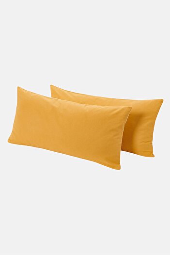 Tchibo 2 Pieces Solid Pillow Cover 80 x 40 cm, Yellow