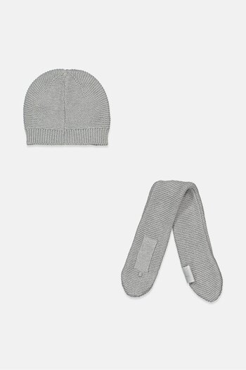 Tchibo Toddler Girls Beanie Hat And Neck Scarf, Grey