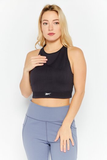 Reebok Women Sportswear Fit Sleeveless Padded Training Top, Black