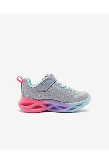 SKECHERS Twisty Brights - Color Radian Little Girl Gray Lighted Sports Shoes 302325N Smlt