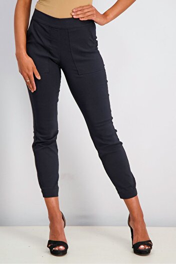 Tchibo Women Ankle Length Stretch Pants, Black