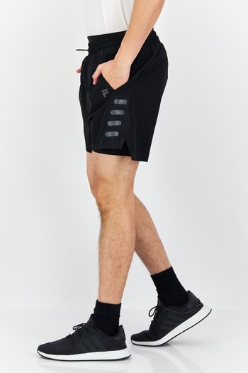 Fila Men Sportswear Fit Brand Logo Training Shorts, Black