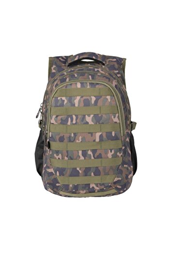 SYG 3 Compartment Water Repellent Fabric School Backpack with USB Input Apparatus SYG2228-Camouflage