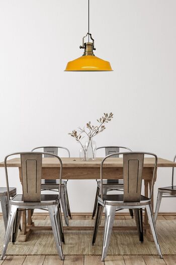 Bamyum Sarı Asaletli Eskitme Başlık Retro Sarkıt Lamba Restoran Salon Aydınlatma