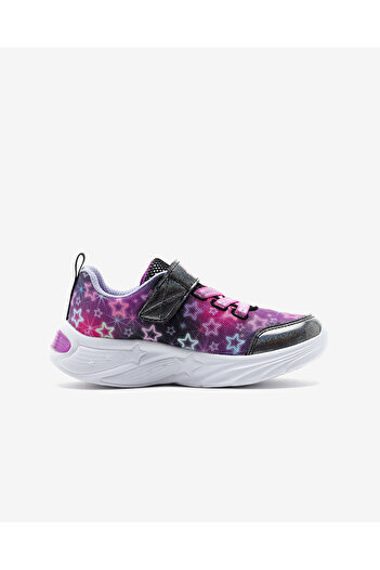 SKECHERS Star Sparks Little Girl's Black Lighted Sports Shoes 302324 N Bkmt