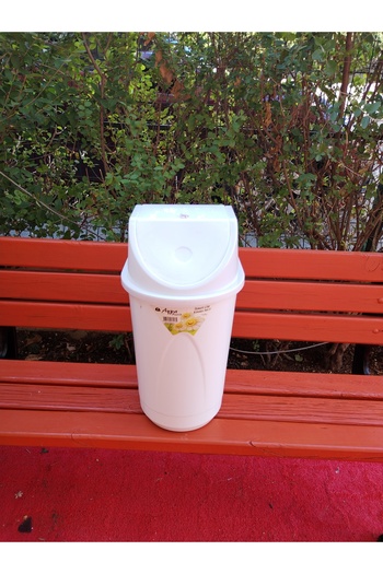 KAPLANBABA 18 Liter (30X29X50) Plastic Trash Can - Swinging Lid, Office Vb Suitable