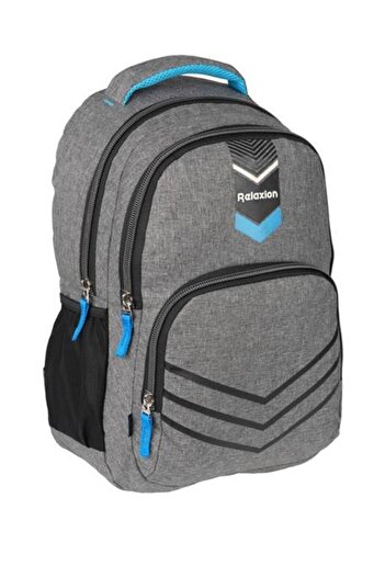 Relaxion Water Repellent Fabric 3 Compartment School Backpack RLX2051-Grey