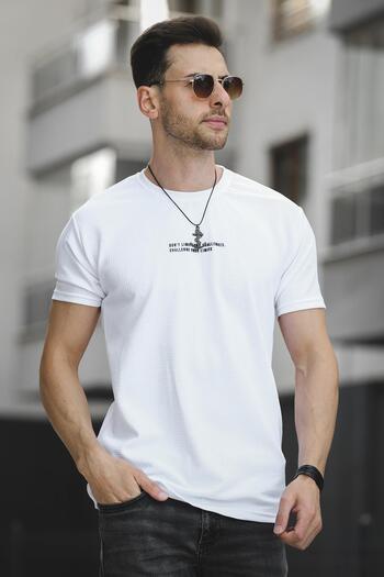 Oksit Ανδρικό μπλουζάκι Ft Dont Limit Printed Waffle Crew Neck Lycra Slim Fit