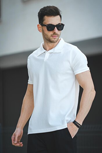 Oksit Ht 945061   Ανδρικό μπλουζάκι Slim Fit Lycra Short Placket Apic Collar