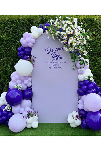 Çemrek Süs Parti Lilac Purple White Balloon Chain Set Including 103 Jumbo Balloons