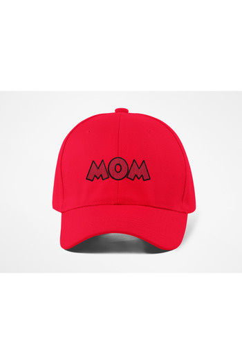 QUATEX Mom Embroidered Hat – Red 100% Cotton Gabardine Unisex Model