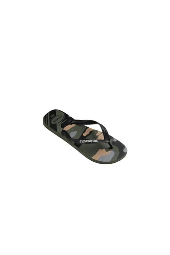 Havaianas شباشب رجالية من Top Camu Green Oliveblack باللون الأخضر الداكن