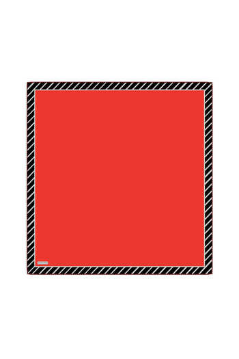 Bursa İpek Red Line Pattern Twill Silk Scarf