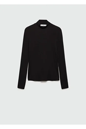 MANGO Woman Stand Collar T-Shirt