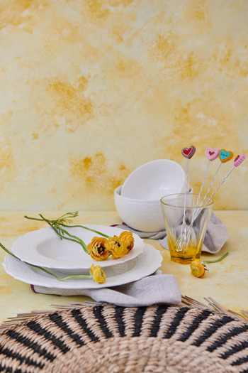 KANCAEV Lace Collection Soup Plate, 22cm. White Sold as a Set of 2.
