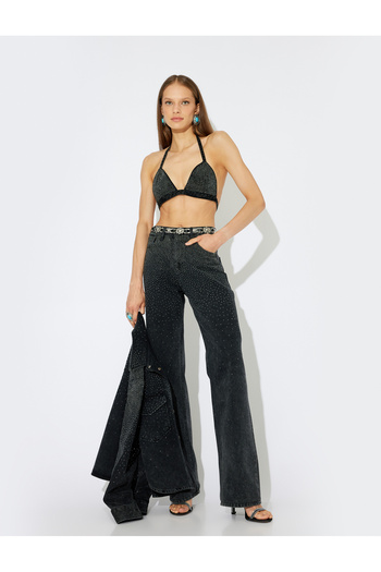 Koton Zeynep Cushion - Cotton X Stone Standard Waist Jeans - Button Detailed