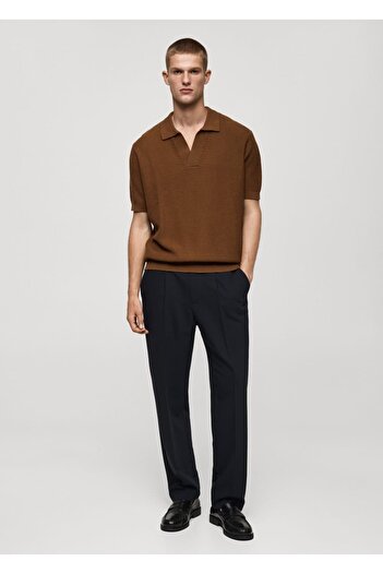 MANGO Man Cotton Medium Thickness Knitwear Polo Shirt