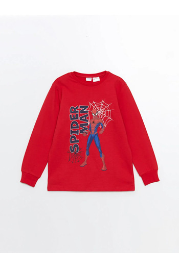 LC Waikiki Lcw Kids Vibrant Red Crew Neck Spiderman Printed Boys' Pajamas Set