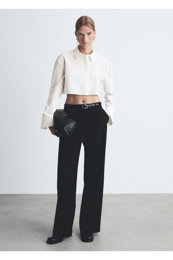 MANGO Woman Kurzes Koton-Hemd