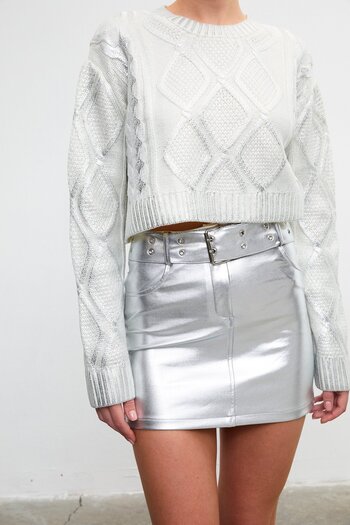 VATKALI Knitted patterned crop sweater