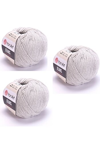 Yarnart Yarn Art Jeans 49 Light Grey3Ply Amigurumi Knitting Yarn Cardigan Knitting Yarn Baby Yarn Punch Yarn 3 Pack