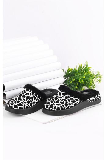 PARİS Papuci de iarnă de damă, alb până la negru, cu design simplu și elegant