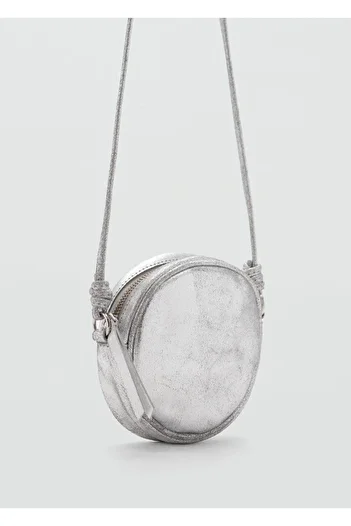 MANGO Kids Leather Metallic Bag