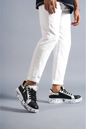 BOA KB02 Crocodile Black Newspaper Men's Shoes