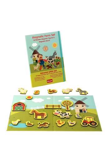 Rossie 48407 Wooden Magnet Farm Play Set Magnet Playground, Multicolor