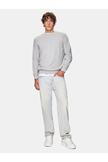 Ltb Crew Neck Long Sleeve Gray Sweatshirt