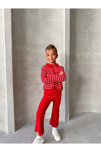 le petit sole طقم بناتي بياقة وسحاب من الأعلى إلى الأسفل