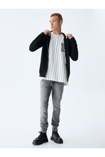 Ltb Hooded Zippered Black Sweatshirt