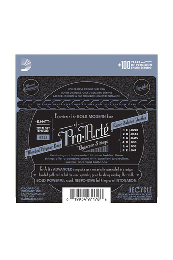Daddario Ej44Tt Classical Guitar String Set, Pro-Arte,Dynacore, Titanium
