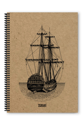 Tokaç Kraft Spiral Notebook 80 Pages Unlined 16 X 23 cm