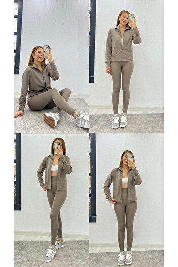 Paw Garage Meşhur Eşofman Takımı, Taytlı Eşofman Takımı, Tayt Ceket Kombin, Kadın Tayt Ceket