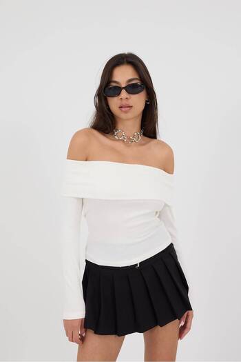 Addax Madonna Collar Long Sleeve Modal Blouse B16829