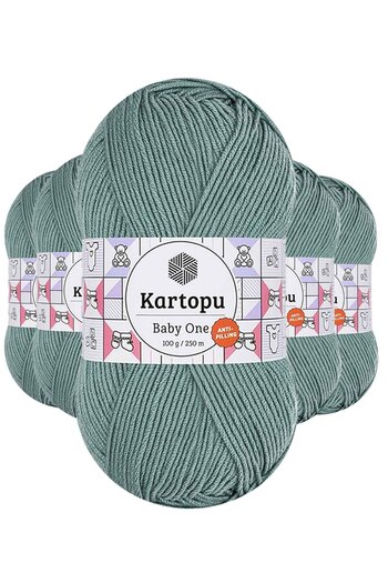 Kartopu Azur K493 - 5 Pieces Baby One Non-Pilling Hand Knitting Yarn Wool