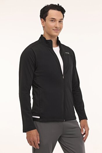 lumberjack Ml Zo 18A11M 345502 Fbk 4Pr Men's Black Tracksuit Top