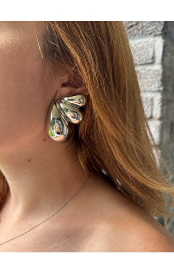 gaila design Brand Model Large Silver Color Steel Earrings