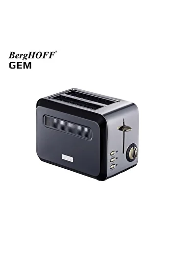 Berghoff Gem Tıtan Bright Silver Black Two Slice Toaster
