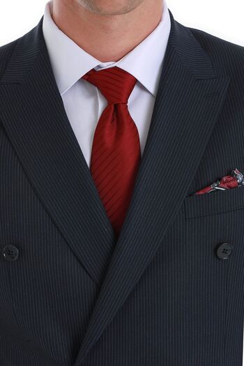 Hatemoğlu Burgundy Striped Tie