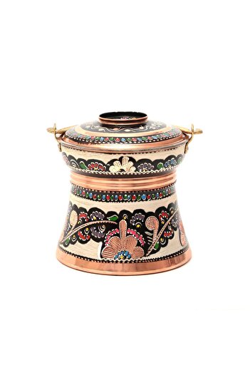 Saray Ottoman handicraft Erzincan Hand Embroidered Copper Covered Copper No:5 Enamel