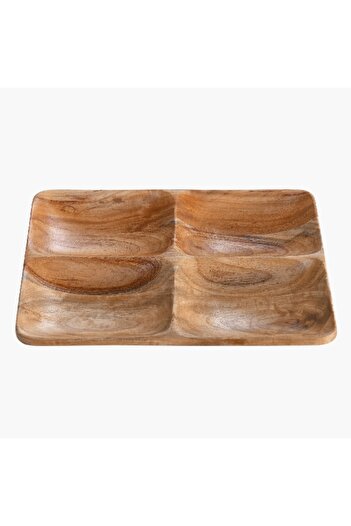 Home Box Albero 4-Sectioned Platter - 24x20.5x2.5 cm