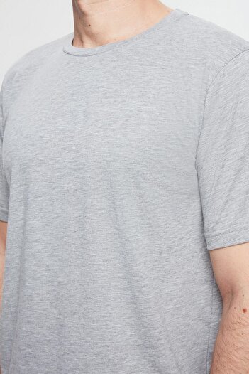 Twn Gri Melanj %100 Pamuklu Kısa Kollu 2'li Pijama Takimi
