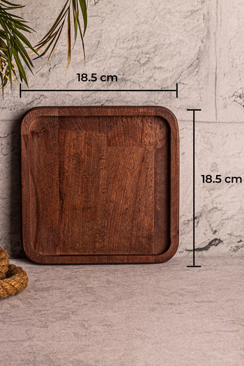 Snippy Elysia Timeless 4 Square Wooden Tray - 4 Bowl Compatible Presentation Holder